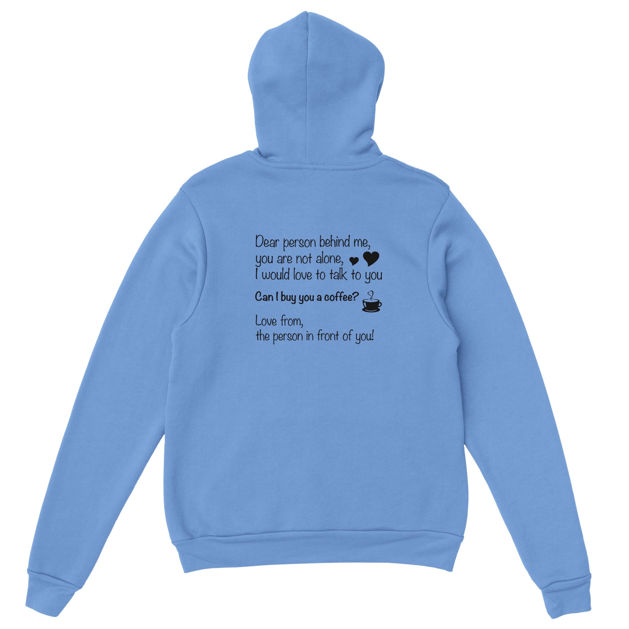 Can I Buy You a Coffee Hoodie Black Text Reco Clothing